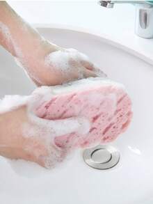 3 brosses de bain en éponge de couleurs, brosse de nettoyage de salle de bain + crochet, fournitures de salle de bain pour la maison, brosse en éponge à 3 couches - A - Voir 3