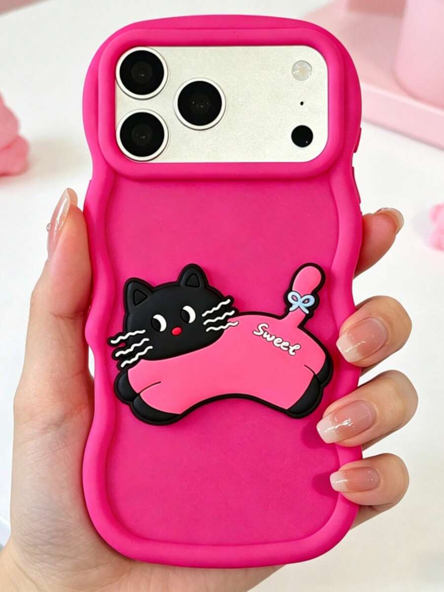 1 chiếc ốp lưng điện thoại tự làm hình nơ, mèo, bánh macaron dễ thương, tương thích với Honor X9C, X9B, X9A, X9, X8B, X8A, X8, X7B, X7A, X7, X5B, X6S, X6A, X6, X5, X5B, X5B Plus, Galaxy, C55, Spark 30C, SMART 5/6/7/8/9/10/A57 - Màu Hồng Tươi - Xem 1