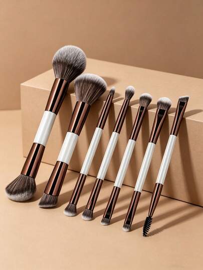7pcs/5pcs/2pcs Mother's Day Makeup Brush Set, Includes Foundation Brush, Face Brush, Powder Brush, Blush Brush, Concealer Brush, Contour Brush, Nose Contour Brush, Highlighter Brush, Eyeshadow Brush, Eyebrow Brush, Eyeliner Brush, Detail Brush, Reusable, Great Gift For Women And Girls, Suitable For Liquid, Cream And Powder Cosmetics, Can Be Used For Stippling, Blending And Facial Cleansing