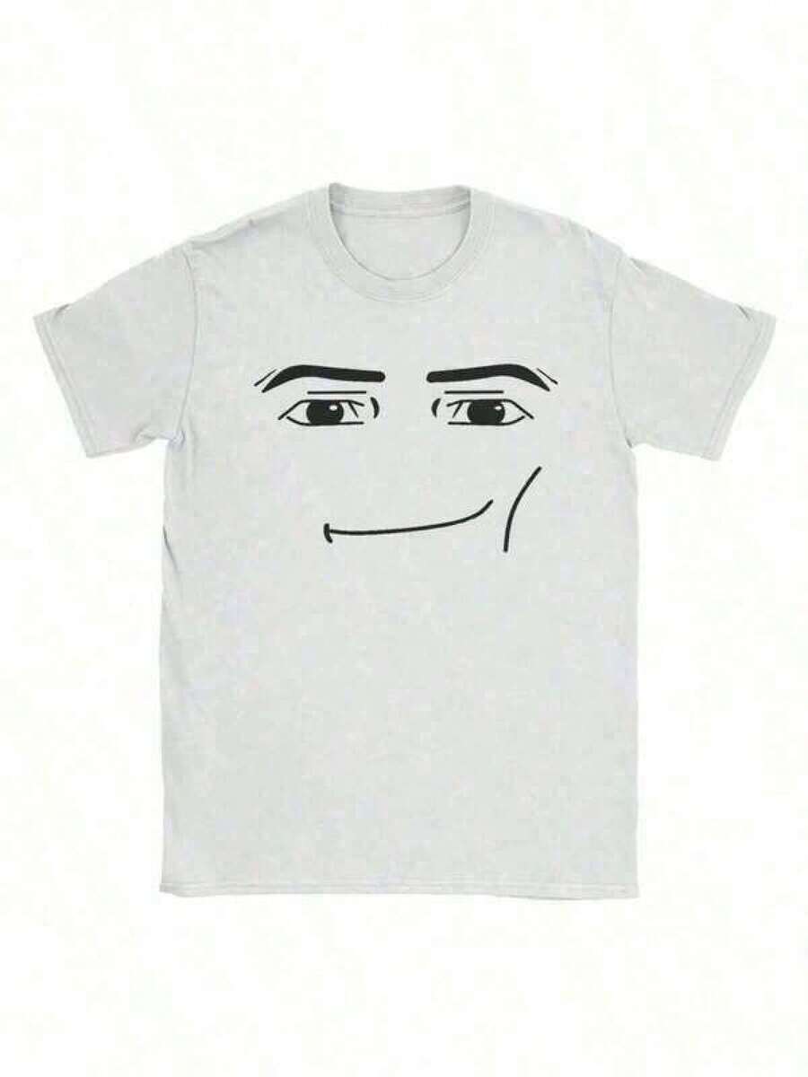 T Shirt Print ,Graphic-Cotton Tees Size Plus, Cartoon Round Neck Short Sleeve, Printed T-Shirt Cotton Plus Size Men's Clothing, Anime Robot Robloxs Face T-Shirts Women Fun Tees Crew Neck Short Sleeve T Shirts Women Clothing Harajuku T Shirts Tee Summer Tops ,Y2K,Oversized Shirt Men S-5XL,Summer Tops ,Y2K,Oversized Shirt Men,With Shirt,Summer Tops,Shirt Suitable - trắng - Xem 1