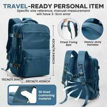 Vacuum Compression Backpack - Durable Nylon, Multi-Pocket Storage, Suitable For Travel, Hiking, Camping And Business Trips, Space-Saving Design, Built-In Pump, Travel Essentials Organizer, Compact Travel Gear, Durable Zipper Closure, Travel Backpack Travel Bag Luggage Bag For Business For Vacation Holiday Large Capacity Portable Multifunction Travel Duffel Bag Unisex Weekender Bags - Màu xanh nhạt - Xem 8