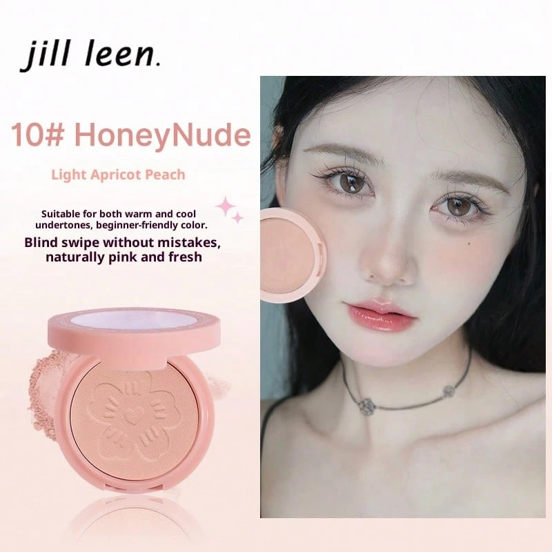 Jill Leen Soft Matte Blush Palette, Highlighter & Contour Makeup - Light Apricot Peach #10 - View 1