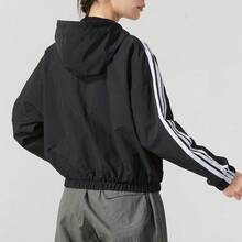 adidas 3-Stripes 休閒百搭運動休閒連帽外套JZ2162 - 黑色 - 查看 3
