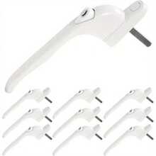 White UPVC Window Handles 10-Pack - Universal Lockable Handles For Double Glazed Windows, 40mm Spindle - White 10pcs - View 9