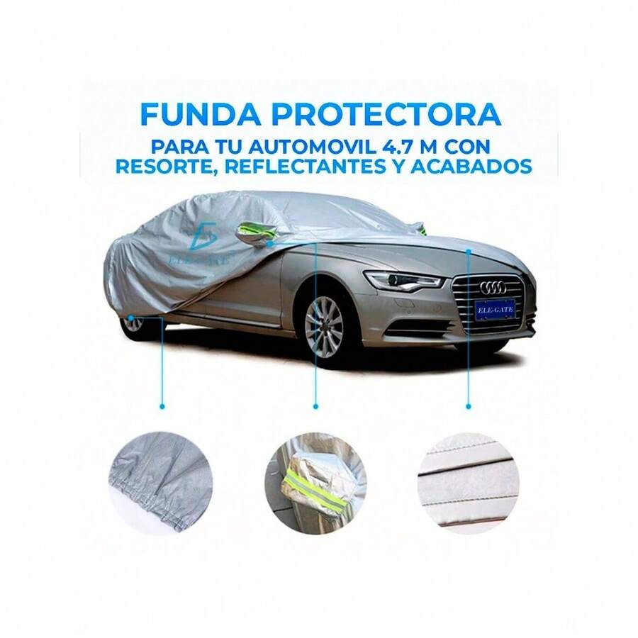 Cubierta Funda Protector Impermeable Con Reflectantes 4.9m PARA CARRO - A - Ver 1