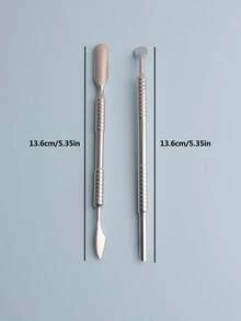 1 Stück Nagelrückenschieber mit Silber-Spiegelfinish, dual-kopfig, geeignet für Nageltechniker und Salons - Verschiedenfarbig - Übersicht 5