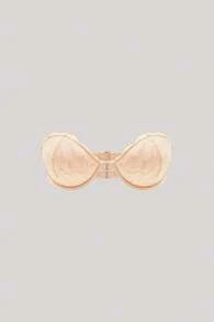 Hourtrue 1pc Minimalist Sexy Contrast Lace Front Clasp Wire-Free Bra For Women Lingerie - Apricot - View 1