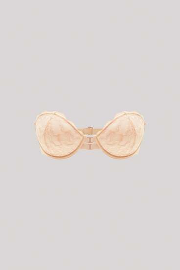 Hourtrue 1pc Minimalist Sexy Contrast Lace Front Clasp Wire-Free Bra For Women Lingerie