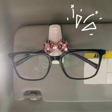 多功能水钻汽车遮阳板夹，时尚眼镜夹，票据夹 - A - 查看 6