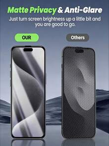 NNBILI 2片裝超薄磨砂霧面隱私陶瓷膜，適用於 Galaxy S21/S21+/S21Ultra/S22 5G/S22+5G/S22Ultra/S23Ultra S23/S23+/S24/S24Plus/S24 Ultra/S25/S25Plus/S25Ultra/S25Edge/S26/S26Plus/S26Ultra 系列，高級磨砂表面，隱私螢幕保護貼，非玻璃材質 - 黑色 - 查看 4