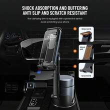 Giá đỡ cốc ô tô có thể thu gọn 2 trong 1 kiêm giá đỡ điện thoại/máy tính bảng, giá đỡ định vị đa chức năng. - màu đen - Xem 4