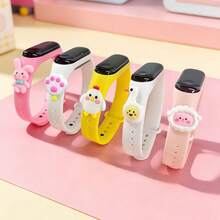 5pcs/Set LED Touch Screen Unisex Electronic Watches With Cute Cartoon Charms - Colorful, Fashionable Sports Bracelets, Suitable For Christmas, Holidays, Gifts, Daily Wear And Sports - Multicolor - View 5