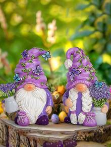 Lavender Purple Gnome Decor - Spring Home Office Decoration, Cute Summer Gnome Gift (Suitable For Women), Resin Butterfly Gnome Decor (Suitable For Desk And Shelf Decoration) - A - View 7