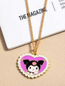 Dây chuyền hình mèo Kuromi KT Sanrio dễ thương, hoạt hình Kawaii, mềm mại, ngọt ngào, giản dị, thời trang, tối giản, nhỏ gọn, thú vị, sáng tạo. - Nhiều màu - Xem 4