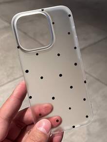 1 chiếc ốp lưng điện thoại thời trang mờ trong suốt có lỗ lớn, ốp lưng điện thoại chấm bi sành điệu, tương thích với iPhone 11/12/13/14/15/16/16 Pro Max, ốp lưng điện thoại chống trượt mờ thoải mái, tương thích với iPhone 17/17 Pro Max/17 Pro, ốp lưng điện thoại chấm bi tối giản, quà tặng ngày lễ, ốp điện thoại - Nhiều màu - Xem 3