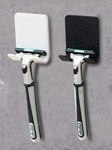 2/4/6/8件套免钻孔剃须刀支架壁挂式，电源线插头挂钩，衣物袋收纳挂钩，多功能壁挂式剃须刀架：用途广泛！塑料剃须刀壁挂挂钩，免钻孔电源插头剃须刀架和手机/包袋收纳架。 - 彩色 - 查看 3