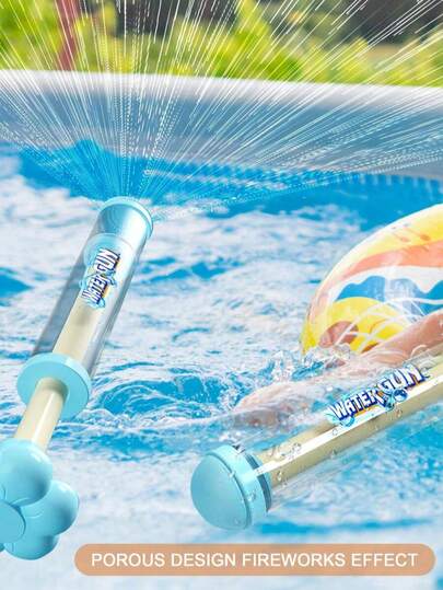 1个可伸缩夏季洒水器，带外壳和手柄设计，大容量水箱，适用于草坪、沙滩、水上乐园和游泳池。