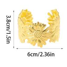 1件装时尚个性化金属手镯，朋克街头风镂空极简臂环，可调节C形镂空金属手链 - 花朵手鐲 - 查看 5