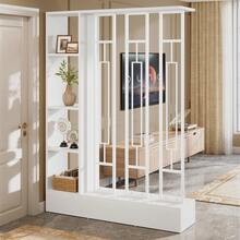 Tribesigns Wall Room Divider With Display Shelves, 70.9" Modern Freestanding Room Divider Screen With Sturdy Base, Wall Partition For Home & Office (White, 47.2" W X 11.8" D X 70.9" H) - White - View 2
