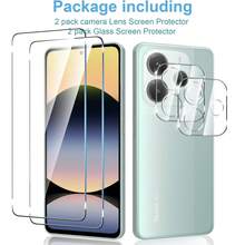 Tempered Glass Screen Protector For Xiaomi Note 15Pro / Note 15Pro 5G / Note 15 Pro+ / Note 15 / Note 14 Pro / NOTE 13 PRO+, Curved Edge, Black Border, High Definition, Anti-Fall, 3D Clear Tempered Glass Screen Protector, Rear Camera Lens Protector, Camera Lens Protector Pad, Protector - Clear - View 9