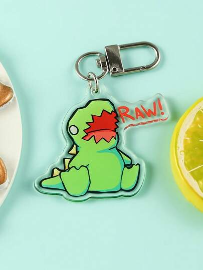Unique & Cute 2D Flat-Style "Alien Strawberry" Keychain - Creative Red & Green Gift Accessory; Durable Key Ring Ideal For Daily Carry; Backpack Charm & Back-To-School Essential; Welcome-To-School Gift