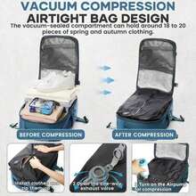 Vacuum Compression Backpack - Durable Nylon, Multi-Pocket Storage, Suitable For Travel, Hiking, Camping And Business Trips, Space-Saving Design, Built-In Pump, Travel Essentials Organizer, Compact Travel Gear, Durable Zipper Closure, Travel Backpack Travel Bag Luggage Bag For Business For Vacation Holiday Large Capacity Portable Multifunction Travel Duffel Bag Unisex Weekender Bags - 彩色 - 查看 11