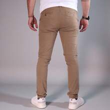 Stretch Gabardine Skinny Pants For Men John Silver - 卡其色 - 查看 2