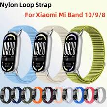 1pc Nylon Breathable Replacement Strap For Xiaomi Mi Band 10/9/8 Sports Bracelet, With Metal Connector And Hook And Loop Nylon Strap Accessory - Multicolor - View 3