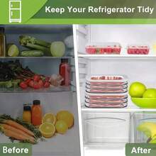 Multi-Layer Stackable Refrigerator Storage Boxes With Lids - Ideal For Storing Meat, Vegetables And Fruits - Plastic Kitchen Organization Set - Multicolor - View 2