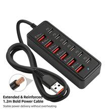 Upgraded 12-Port USB Fast Charging Station - 6*Type-C PD + 6*USB-A, Each Port Up To 25W Max Output, Compact Design, High-Speed Charging, Suitable For Laptops/Tablets/Multiple Devices, A Fast Charger Designed For Multi-Device, Workspace Power Hub - View 6