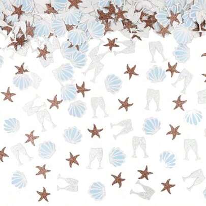 200pcs Last Toast On The Coast Confetti Bachelorette Party Decorations Shell Starfish Wine Cup Table Scatter For Engagement Wedding Bridal Shower Beach Birthday Party Decorations