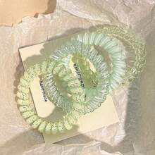 High Elastic Spiral Hair Ties, Thick Telephone Cord Hair Bands, Hair Accessories For Ponytail, Convenient For Office, Travel, Bathroom, Suitable For Women, Girls - Multicolor - View 8