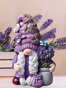 Lavender Purple Gnome Decor - Spring Home Office Decoration, Cute Summer Gnome Gift (Suitable For Women), Resin Butterfly Gnome Decor (Suitable For Desk And Shelf Decoration) - A - View 10