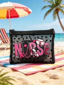 Bolsa médica de malla portátil pequeña con logotipo de enfermera y patrón de cruz, se puede usar como botiquín de primeros auxilios, bolsa de emergencia médica, bolsa de almacenamiento de medicamentos y píldoras para el hogar y al aire libre, organizador de viaje, bolsa de cosméticos, bolsa para productos de cuidado de la piel, soporte para bálsamo labial, también adecuado como regalo del Día de la Madre, regalo de cumpleaños, organizador de baño, bolsa de artículos de tocador para dormitorio de estudiante, o regalo para esposa, familia y amigos - Multicolor - Ver 9