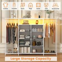 Multi-Functional 8-Drawer Dresser Closet With Hanging Rack & Shoe Storage - Large Capacity Dresser With Fabric Drawers, Metal Frame & MDF Board, Standalone Wardrobe For Bedroom, Living Room, Dressing Room - Easy Assembly Required - Black - View 10