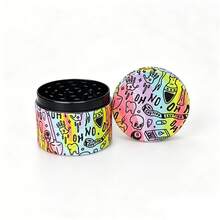 1个全新彩虹涂鸦个性化研磨器，创意印花金属草药研磨器，小众吸烟配件 - 查看 4