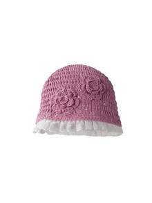 1 pieza Gorro de mujer hecho a mano de ganchillo con volantes, accesorio de moda y transpirable - Volantes - Ver 8