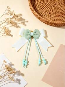 6pcs Solid Color Tassel Bow Hair Clips, Versatile Casual Hair Accessories Suitable For Daily Wear - Multicolor - View 7