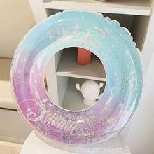 Flotador inflable con anillo de natación con estrellas degradadas y brillo, grueso y a prueba de fugas, accesorio de piscina y playa para la familia en verano - flotador - Ver 5