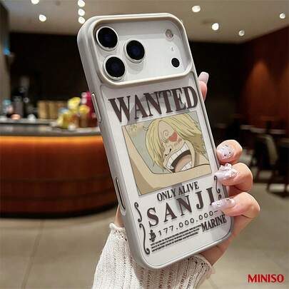 Miniso 海贼王山治悬赏海报磁吸透明手机壳，适用于iPhone 17/17 Pro/17 Pro Max/17 Air/16/15/14/13/12/11/X系列，iPhone 17 Pro Max手机壳，iPhone 17 Pro手机壳，iPhone 17手机壳，送给女朋友的理想礼物，动漫迷的完美之选