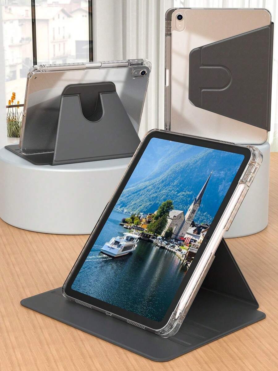 Ốp lưng xoay 360 độ, chống sốc, chịu áp lực cao và chống trầy xước, có chức năng tự động bật/tắt màn hình, tương thích với ngăn đựng bút tích hợp và góc nhìn linh hoạt.