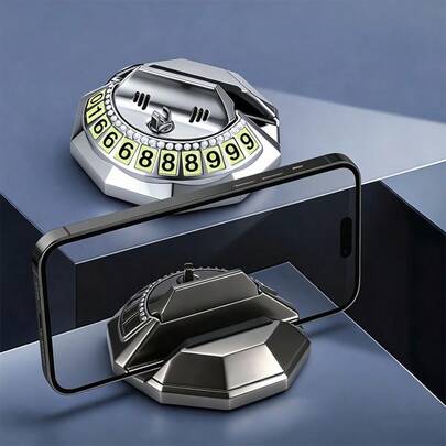 Light Luxury Car Zinc Alloy Mobile Navigation Bracket, Multifunctional Temporary Parking Number Plate, Center Console Anti Slip Bracket, High Aesthetic Value Interior Upgrade Accessories