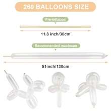 Clear 260 Balloons 100 PCS Premium Long Skinny Latex Balloons For Animal Twisting Beginners Weddings Birthdays Party Decorations - Trong sáng - Xem 3