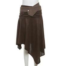 Chân váy midi dáng suông bất đối xứng cạp thấp YeonC dành cho nữ, chất liệu polyester trơn, phù hợp cho các buổi tiệc, biểu diễn sân khấu và hòa nhạc. - Cà phê nâu - Xem 6