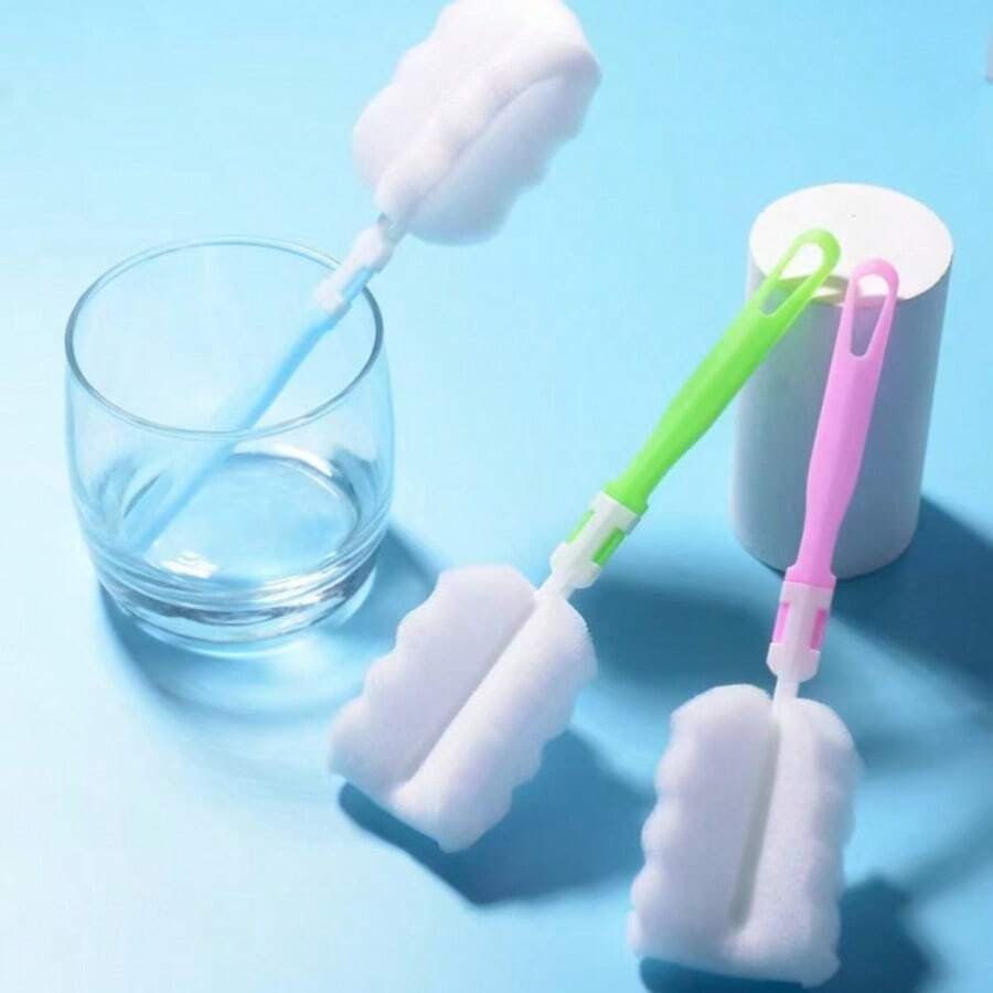 1/3pcs Multifunctional Sponge Bottle Cleaning Brush With Hanging Hole Design, Suitable For Removing Tea Stains, Coffee Cups, Travel Cups And Kitchenware Stains, No Dead Angle Cleaning - A - View 1