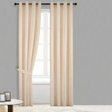 1 Piece Thermal Blackout Curtain 135x225 Cm, Total Light And UV Ray Blocking, Noise And Temperature Insulation, Ideal For Bedroom, Living Room Or TV Room - 淺咖哩色 - 查看 2