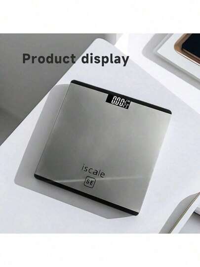 1pc ScaleSE Women's Electronic Bathroom Scale, Bathroom Scale, Max Capacity 396 Lbs/180 Kg, LED Backlit Display, Tempered Glass Electronic Scale, Digital Body Weight Scale, Precise Weighing, Battery Powered (AAA), Batteries Not Included, Suitable For Home, Gym, Outdoor, Ideal For Home And Dorm Use, All Season, Great Christmas Gift