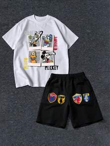 Disney "Mickey And Friends  Collage" 2-Piece Outfit - White - View 2