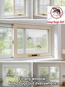 Removable Window Mosquito Net, No Drill Magic Tape Install, Breathable Ventilation, Easy To Clean, Summer Essential For Home, Balcony, RV Use - White Net White Edge - View 5