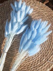 55-60 Stems Random Delivery, Approximately 16.5 Inch Faux Bunny Tail Grass In Khaki Color, Suitable For Boho Style Floral Decor, DIY Crafts, Home Kitchen And Wedding Decor, Christmas And Thanksgiving Decoration, DIY Wreath Decor - Sky Blue - View 6